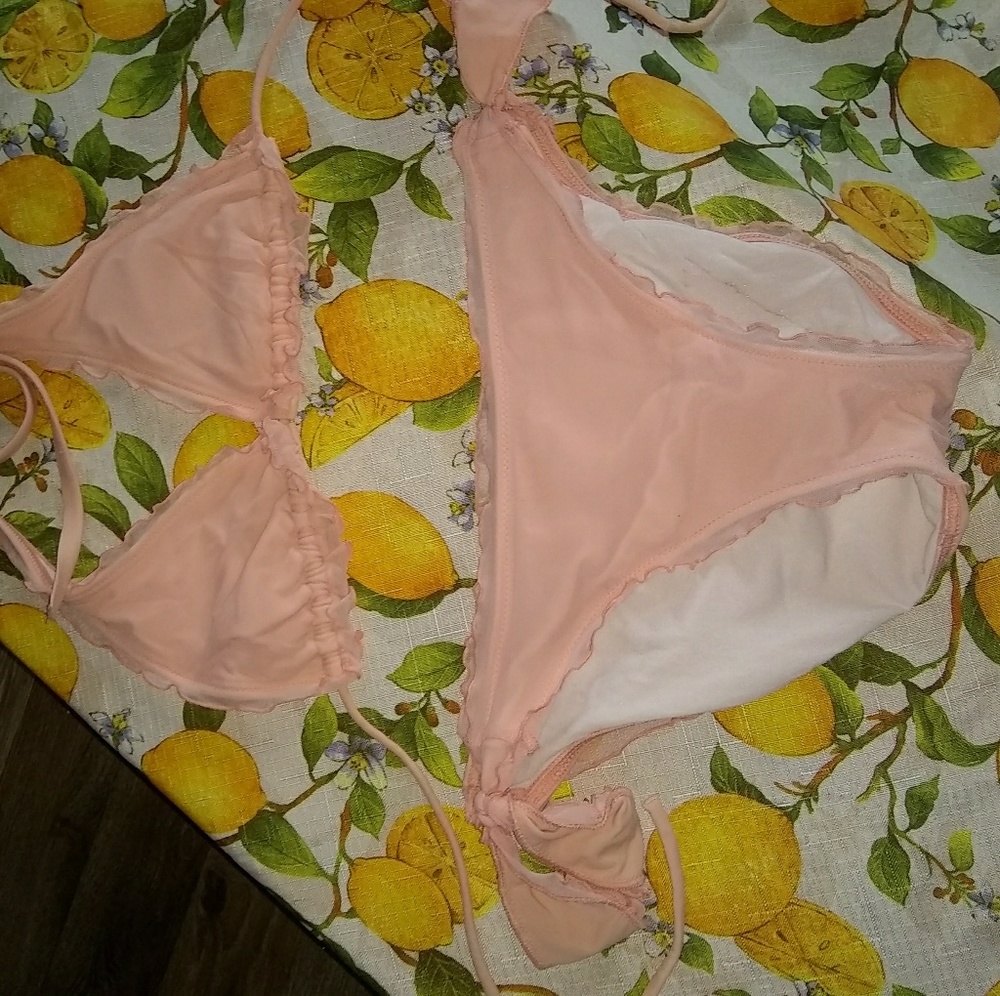 Victoria Secret blush pink ruffle bikini